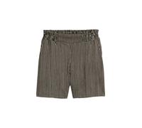 Shorts TOM TAILOR DENIM, Damen, Gr. XS (34), N-Gr, beige (schwarz beige), Web, Obermaterial: 99% Polyester, 1% Elasthan, gestreift, casual, regular fit kurz, Hosen, gestreifte Optik (34077419-XS) schw