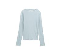 Denim Tom Tailor - Ripp Langarmshirt mit Stehkragen silver cloud blue - Gr. - XL