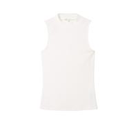 Denim Tom Tailor - Ripp Top mit Stehkragen off white - Gr. - S