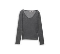 Denim Tom Tailor - Slim Fit Langarmshirt mit Glitzer-Effekt black glitter - Gr. - XL