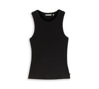 Denim Tom Tailor - Slim Fit Top mit Rippstruktur deep black - Gr. - L