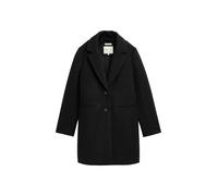 Wollmantel TOM TAILOR DENIM, Damen, Gr. M (38), schwarz (deep schwarz), Web, Obermaterial: 80% Polyester, 20% Wolle. Futter: 100% Polyester, unifarben, casual, slim fit ca. Mitte Oberschenkel, Langarm
