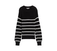 Denim Tom Tailor - Strickpullover mit leichten Ballonärmeln placed black white stripe - Gr. - XS