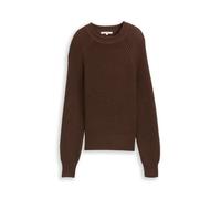 Denim Tom Tailor - Strickpullover mit leichten Ballonärmeln soft chocolate brown - Gr. - M