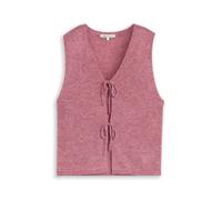 Denim Tom Tailor - Strickweste mit Schleifen dusty berry melange - Gr. - M