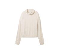 Denim Tom Tailor - Sweatshirt mit Rollkragen creme beige melange - Gr. - L