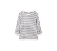 TOM TAILOR Denim Damen Sweatshirt mit Raffarm & Streifenmuster