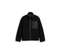 Fleecejacke TOM TAILOR DENIM, Herren, Gr. XL, schwarz, Fleece, Obermaterial: 100% Polyester. Futter: 100% Polyester, unifarben, modisch, regular fit taillenbedeckt, Langarm elastischer Bund, Jacken, m