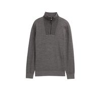 Tom Tailor Denim Regular Fit Troyer aus reiner Baumwolle in Dunkelgrau Melange, Größe M