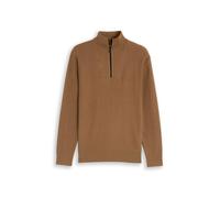Denim Tom Tailor - Troyer Strickpullover aus Baumwolle malt brown - Gr. - S