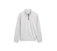 Tom Tailor Denim Troyer Sweatshirt 1049013 Herren mit Logo-Badge Chalk Grey L