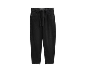 Denim Tom Tailor - TTADEA BARREL Jeans mit Gürtel black denim - Gr. - XL