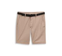 Denim Tom Tailor - TTREGULAR Chino Shorts mit Gürtel beige tonal twill structure - Gr. - M