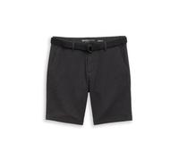 Denim Tom Tailor - TTREGULAR Chino Shorts mit Gürtel black tonal twill structure - Gr. - S