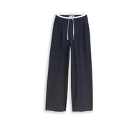 Tom Tailor Denim Wide Leg Hose High Waist – mit Kordelzug, 2-in-1-Look, sky captain blue – Gr. S