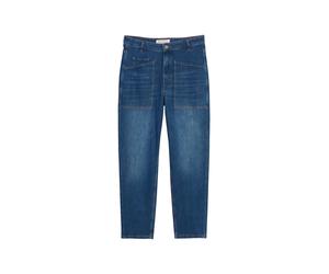 Denim trouser,boyfriend fit,cropped length, mid waist,barrel leg SOFT TOUCH DARK BLUE WASH 29/32 SOFT TOUCH DARK BLUE WASH
