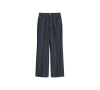 Denim trouser, wide fit, regular length, high waist, ironed plea RINSED COTTON LINEN WASH 27/30 RINSED COTTON LINEN WASH