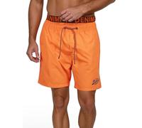 DENIMFY Badehose Herren Lang Badeshorts Doppelter Bund DFNeo Kurze Hosen Schwimmhose Shorts Print, Größe:3XL, Farben:Shiny Orange