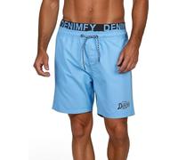 DENIMFY Badehose Herren Lang Badeshorts Doppelter Bund DFNeo Kurze Hosen Schwimmhose Shorts Print, Größe:3XL, Farben:Maya Blue