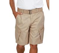 DENIMFY Cargo Shorts Herren Stretch mit Gürtel Regular Fit DFPhil Kurze Hosen Cargoshorts Sommer, Größe:4XL, Farbe:Wet Sand