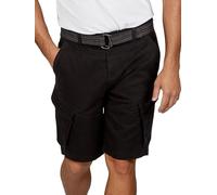 DENIMFY Cargo Shorts Herren Stretch mit Gürtel Regular Fit DFPhil Kurze Hosen Cargoshorts Sommer, Größe:M, Farbe:Black