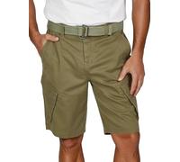 DENIMFY Cargo Shorts Herren Stretch mit Gürtel Regular Fit DFPhil Kurze Hosen Cargoshorts Sommer, Größe:XL, Farbe:Ivy Olive