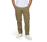 DENIMFY Cargohose Herren lang mit Gürtel DFLuke Regular Fit Cargo Hose Taschen Stretch, Größe:32, Farben:Ivy Olive