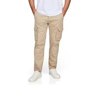 DENIMFY Cargohose Herren lang mit Gürtel DFLuke Regular Fit Cargo Hose Taschen Stretch, Größe:38, Farben:Beige