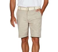 DENIMFY Chino Shorts Herren mit Gürtel Regular Fit DFLio Kurze Hosen Bermuda Shorts Knopfleiste Stretch, Größe:38, Farben:String Beige