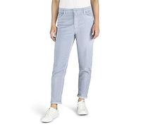 DENIMFY Cordhose Damen Mom Fit High Waist Gerades Bein Stretch DFLisa Cord Hose Pants Reißverschluss Taschen Einfarbig Blau M, Größe:M, Farben:Vintage Jeans Blue (59205)