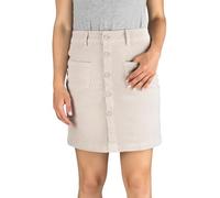 DENIMFY Cordrock Damen Midi Herbst Cord Stretch DFAlina A-Linie Midirock Knielang Taschen Knöpfe Rock Skirt, Größe:L, Farben:Light Sand (60200)