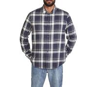 DENIMFY Flanellhemd Herren Langarm Kariert Regular Fit DFDean Hemd Holzfällerhemd Karohemd 100% Baumwolle, Größe:3XL, Farben:Inkwell Blue-Taupe-Offwhite