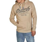 DENIMFY Hoodie Herren Regular Fit DFArno Kapuzenpullover Pullover Print Beige S, Größe:S, Farbe:Cobblestone Beige