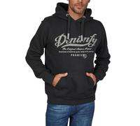 DENIMFY Hoodie Herren Regular Fit DFArno Kapuzenpullover Pullover Print Schwarz 3XL, Größe:3XL, Farbe:Black-Tahiti Pearl Grey-Turbid Blue