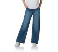 DENIMFY Jeans Damen Stretch Weites Bein DFPaula High Waist Wide Leg | Jeanshose Hose Denim Schwarz Blau S M L XL XXL