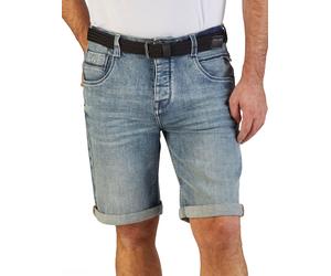 DENIMFY Jeans Shorts Herren mit Gürtel Stretch Kurz Regular Fit DFBo