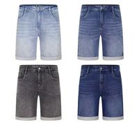 DENIMFY Jeans Shorts Herren Stretch Kurz Regular Fit DFAri Kurze Hose | Sommer Denim Einfarbig Grau Blau 31 32 33 34 36 38 40 42 44 46