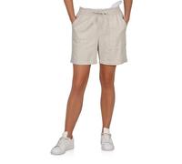 DENIMFY Kurze Hose Damen Regular Fit DFAlessia Leinen Shorts Sommer Taschen Elastische Taille Kordelzug Einfarbig, Größe:L, Farben:Light Sand