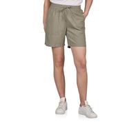 DENIMFY Kurze Hose Damen Regular Fit DFAlessia Leinen Shorts Sommer Taschen Elastische Taille Kordelzug Einfarbig, Größe:L, Farben:Washed Olive