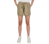 DENIMFY Kurze Hose Damen Sommer leichte Hose mit Gummizug Regular Fit DFLia Weite Bermuda Shorts 100% Viskose, Größe:S, Farben:Washed Olive