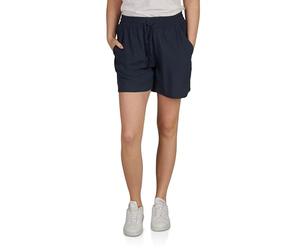 DENIMFY Kurze Hose Damen Sommer leichte Hose mit Gummizug Regular Fit DFLia Weite Bermuda Shorts 100% Viskose, Größe:S, Farben:Navy
