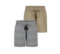 DENIMFY Kurze Hose Damen Sommer leichte Shorts mit Gummizug Regular Fit DFLia 2er Pack Set Weite Bermuda 100% Viskose, Größe:L, Farben:Farbmix 6