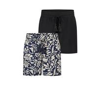 DENIMFY Kurze Hose Damen Sommer leichte Shorts mit Gummizug Regular Fit DFLia 2er Pack Set Weite Bermuda 100% Viskose, Größe:XL, Farben:Farbmix 1