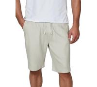 DENIMFY Kurze Hosen Herren Leinen Shorts DFAlessio Regular Fit Kordelzug Elastischer Bund Einfarbig, Größe:4XL, Farben:Light Sand