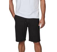 DENIMFY Kurze Hosen Herren Leinen Shorts DFAlessio Regular Fit Kordelzug Elastischer Bund Einfarbig, Größe:M, Farben:Black