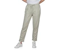 DENIMFY Leinenhose Damen Sommer lang Sommerhose leicht Strandhose Regular Fit DFLinda Freizeithose Gummizug Einfarbig Beige S, Größe:S, Farben:Light Sand