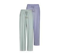 DENIMFY Palazzo Hose Damen Sommer 7/8 Culotte DFBrenda 2er Pack Set Hohe Taille Weites Bein Sommerhose Stoffhose Knöchellang Elastische Taille Taschen Einfarbig, Größe:XXL, Farbe:Pack 5