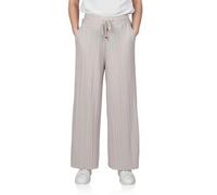 DENIMFY Palazzo Hose Damen Sommer 7/8 Culotte DFBrenda Hohe Taille Weites Bein Sommerhose Stoffhose Knöchellang Elastische Taille Taschen Einfarbig, Größe:L, Farben:Ash Beige
