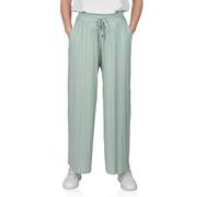 DENIMFY Palazzo Hose Damen Sommer 7/8 Culotte DFBrenda Hohe Taille Weites Bein Sommerhose Stoffhose Knöchellang Elastische Taille Taschen Einfarbig, Größe:L, Farben:Jadeite Green