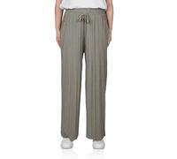 DENIMFY Palazzo Hose Damen Sommer 7/8 Culotte DFBrenda Hohe Taille Weites Bein Sommerhose Stoffhose Knöchellang Elastische Taille Taschen Einfarbig, Größe:S, Farben:Washed Olive